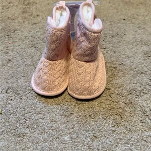 Cozy Pink Knit Kids Boots